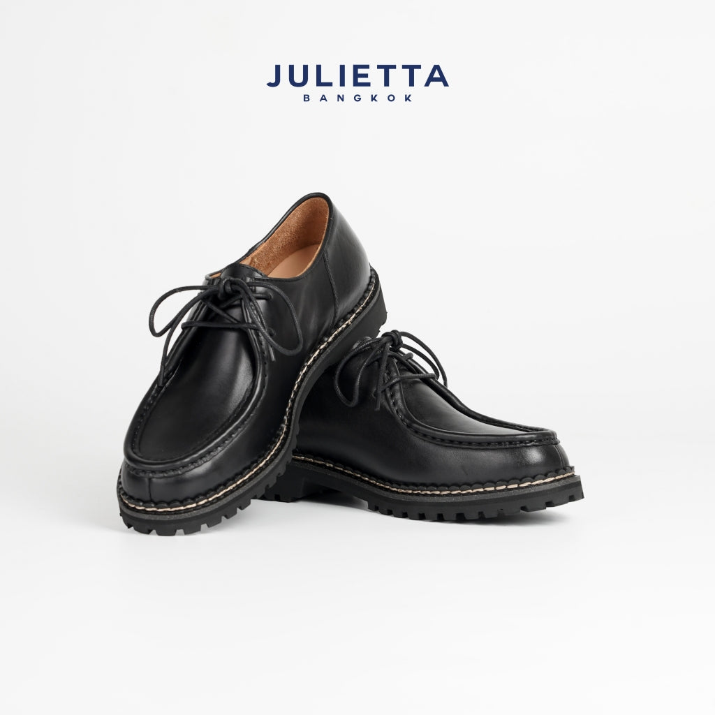 JULIETTA - BRUNO Rugged Lace-up : Black Calfskin – Julietta Bangkok