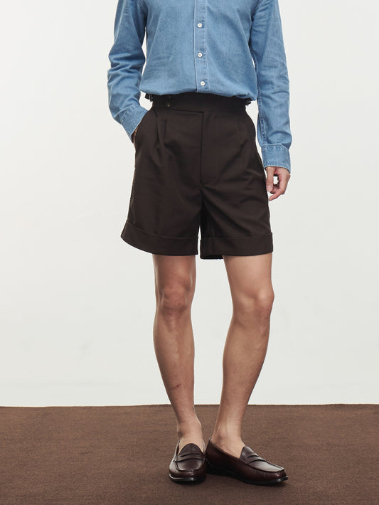 Double Pleated High Rise Shorts