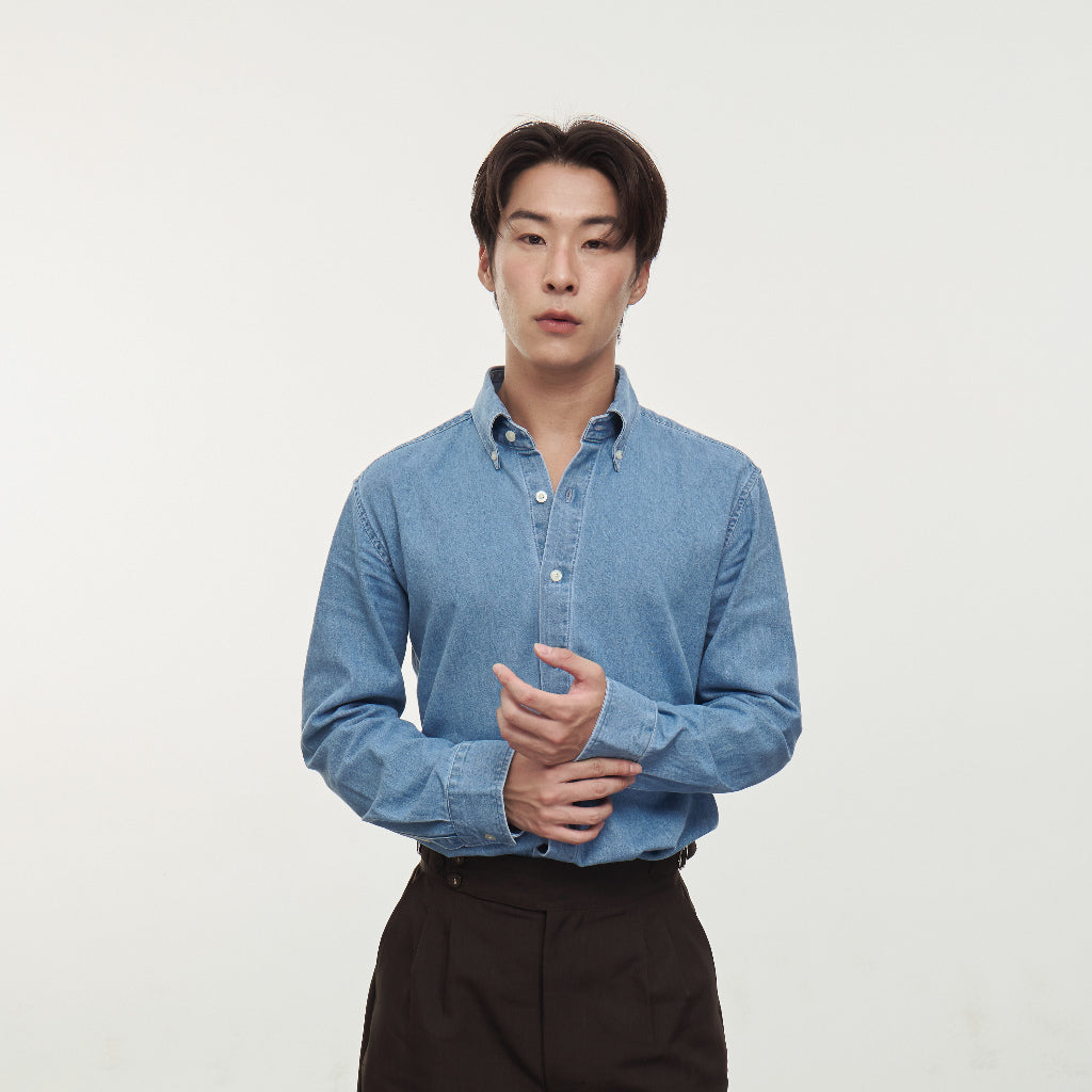 Contemp Denim Shirt Long Sleeve : Button Down