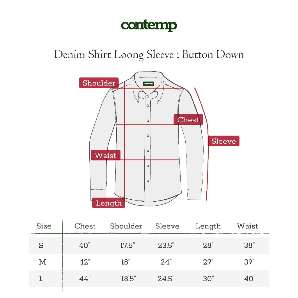 Contemp Denim Shirt Long Sleeve : Button Down