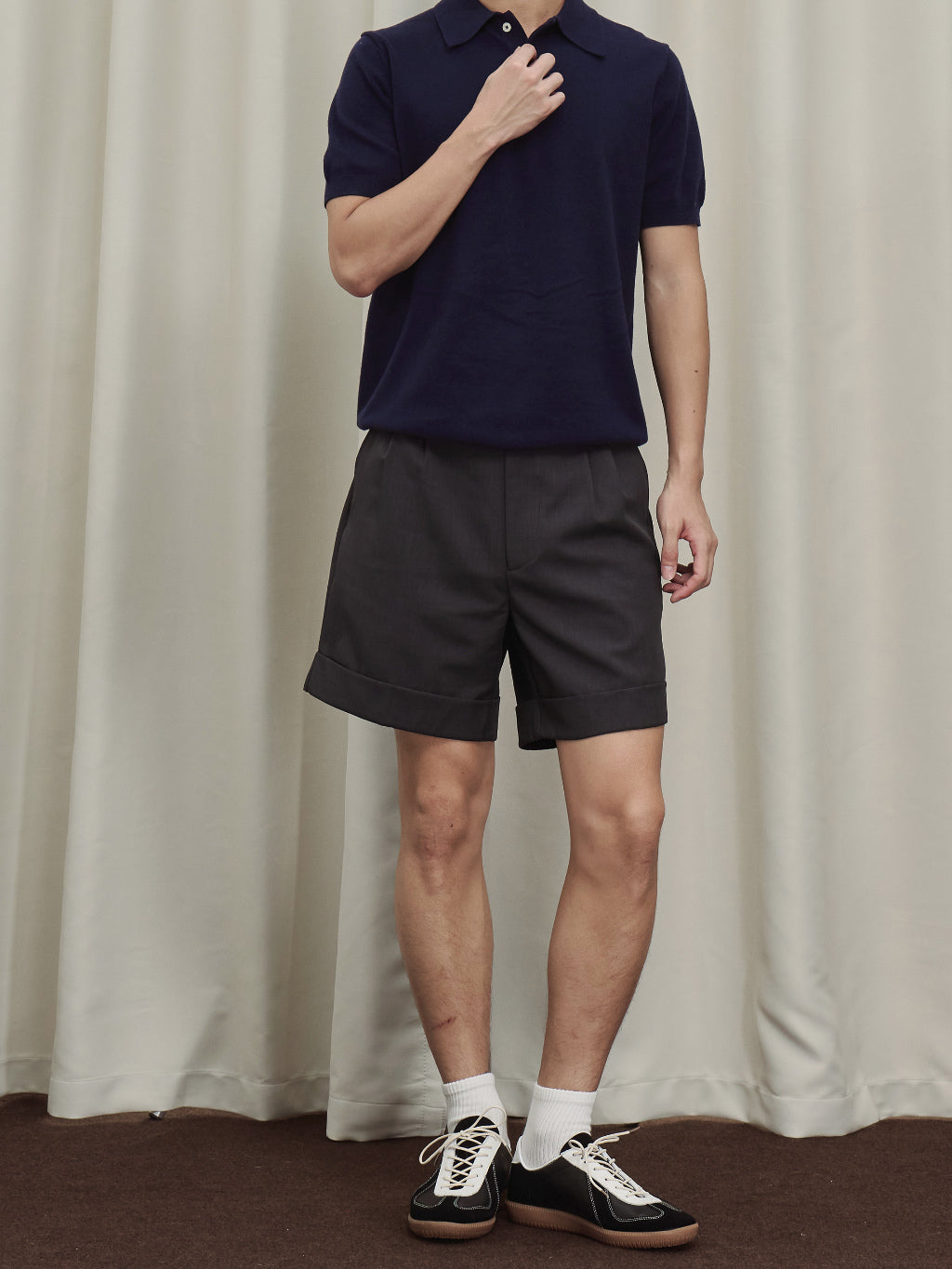 Double Pleated High Rise Shorts