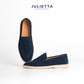 JULIETTA - CARLO Suede Loafer : Navy (Unlined)