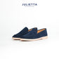 JULIETTA - CARLO Suede Loafer : Navy (Unlined)