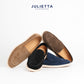 JULIETTA - CARLO Suede Loafer : Navy (Unlined)