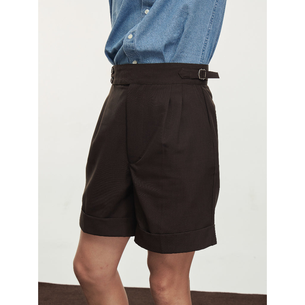 Double Pleated High Rise Shorts