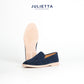 JULIETTA - CARLO Suede Loafer : Navy (Unlined)