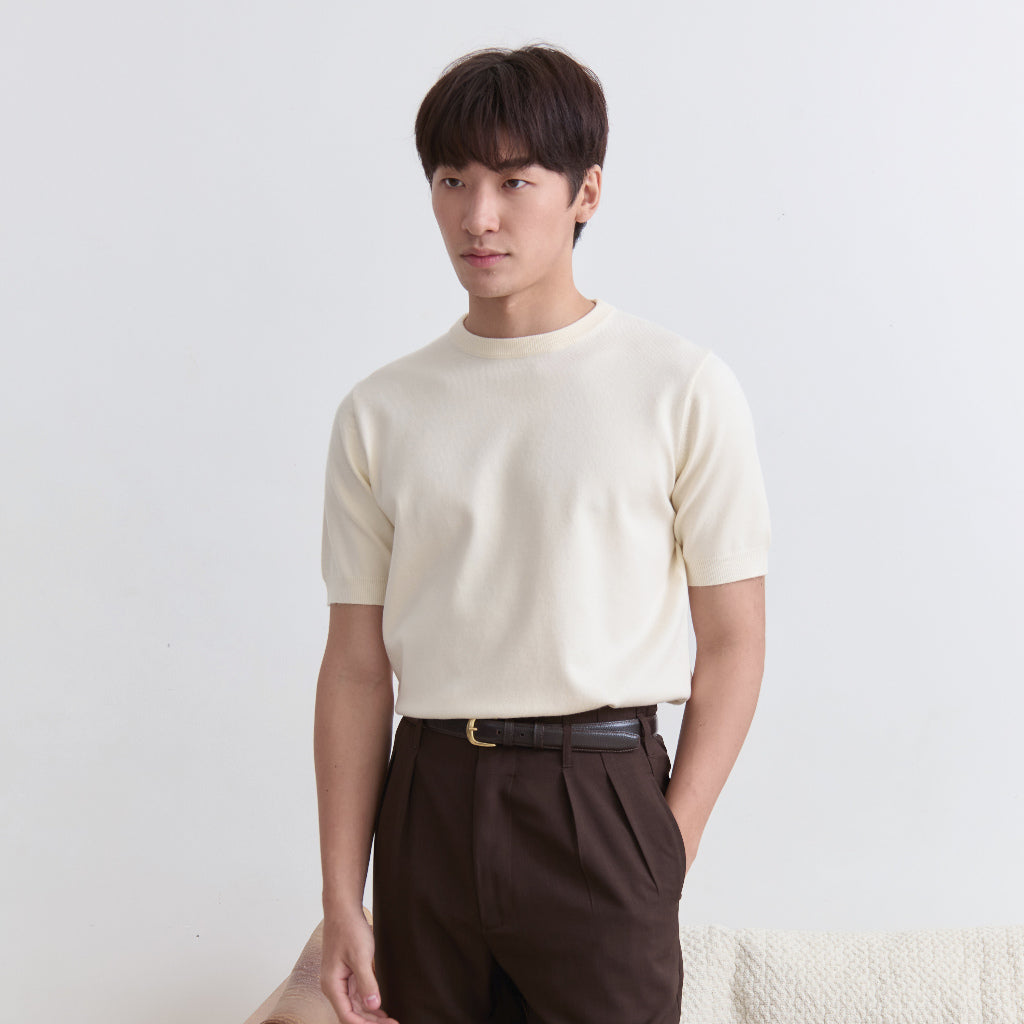 Contemp : Knitted Crew Short Sleeve
