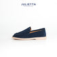 JULIETTA - CARLO Suede Loafer : Navy (Unlined)