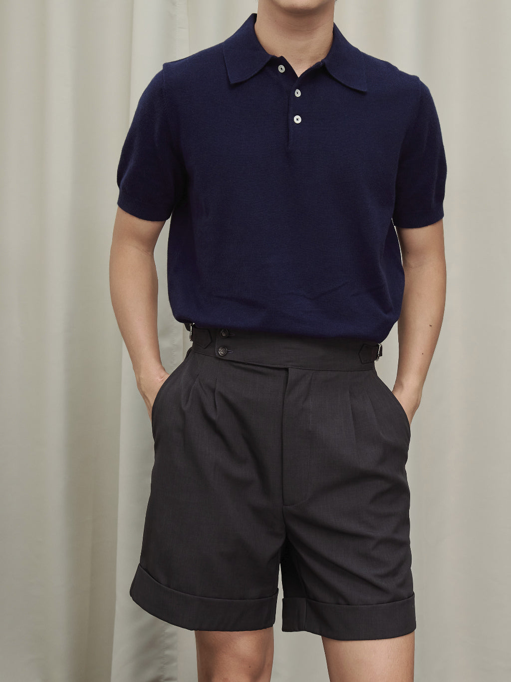 Double Pleated High Rise Shorts