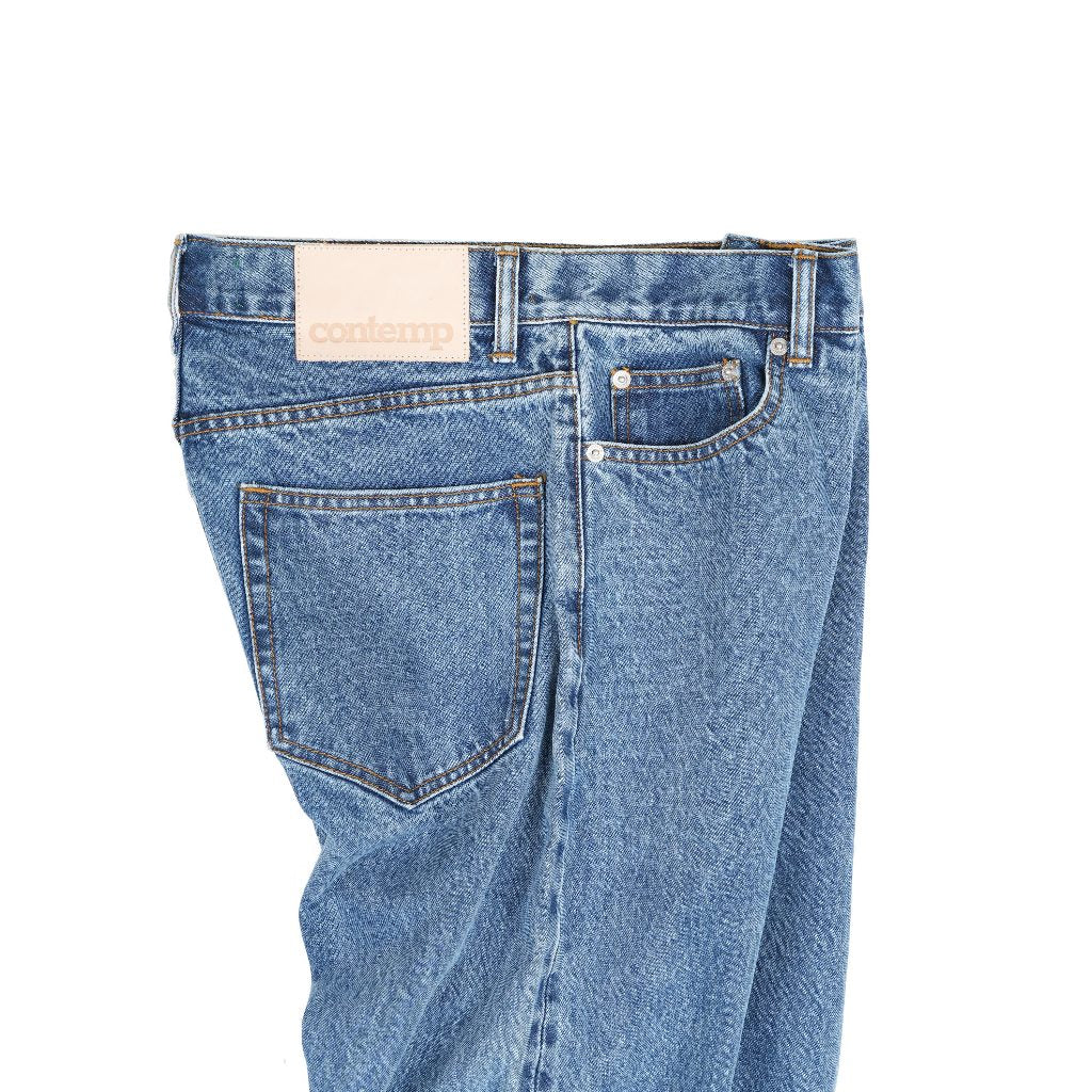 Contemp Jeans : High-Rise Selvedge Denim 16oz : Japan Fabric from Kuroki (Regular Fit) Light Blue