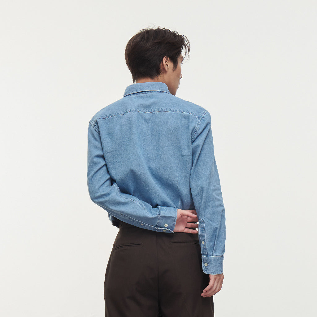 Contemp Denim Shirt Long Sleeve : Button Down