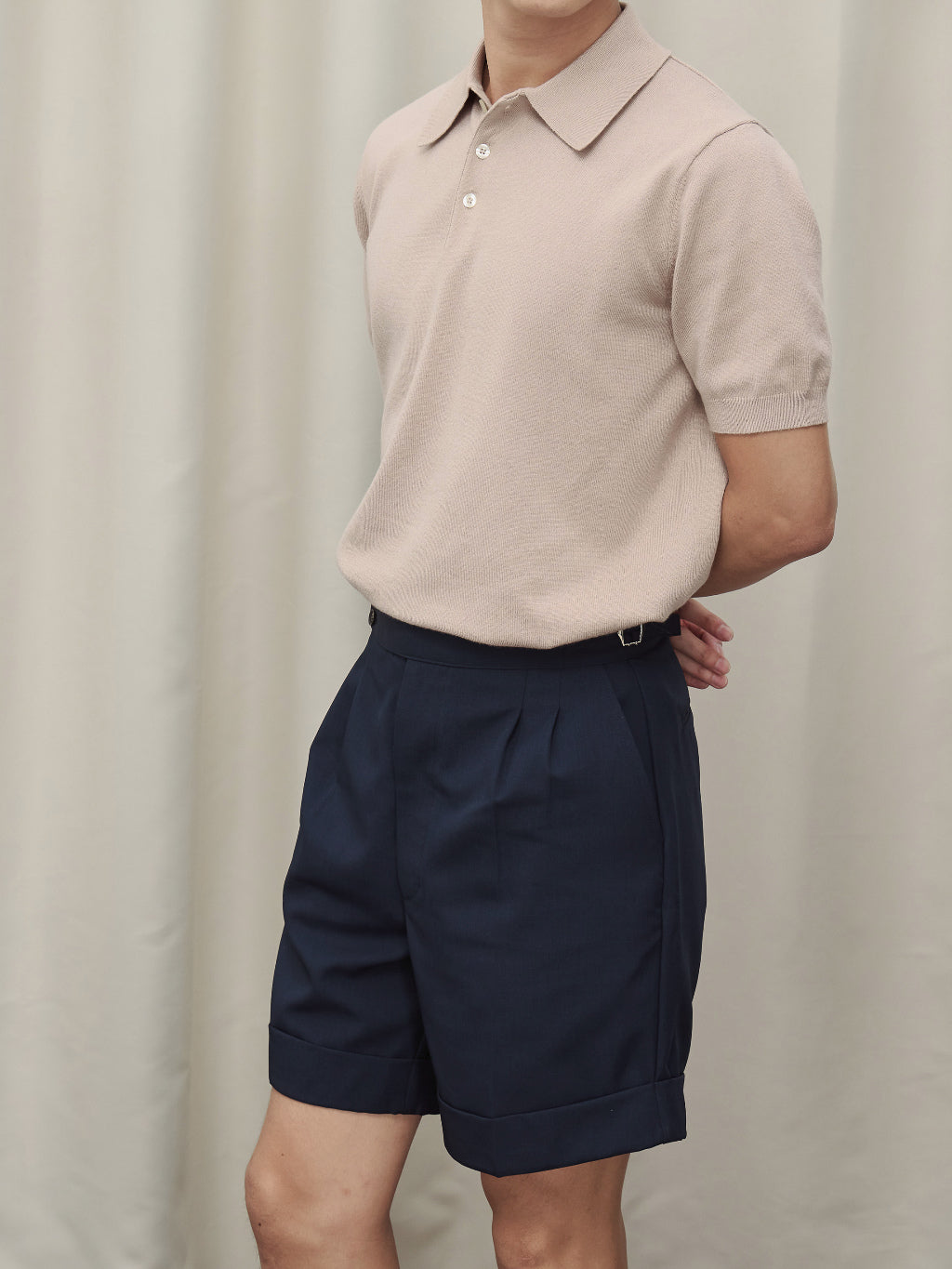 Double Pleated High Rise Shorts