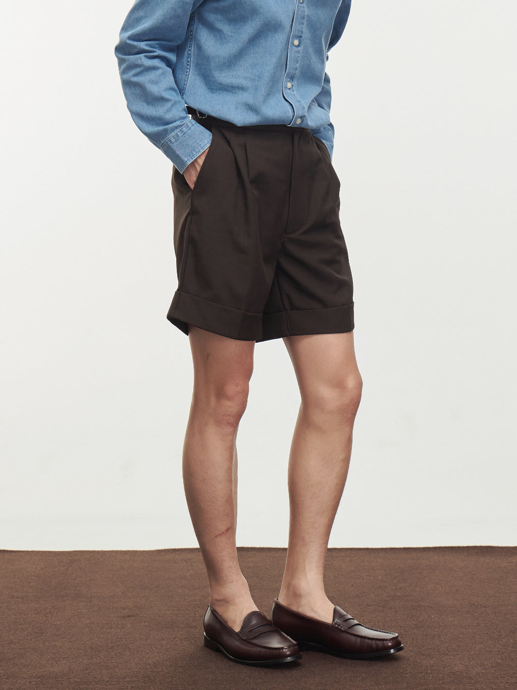 Double Pleated High Rise Shorts