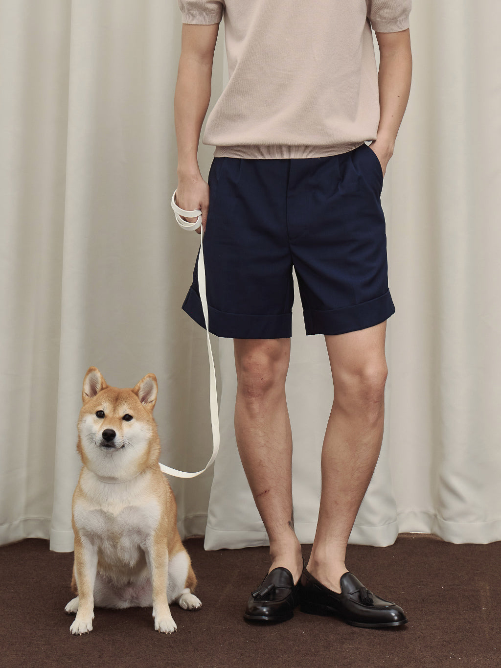 Double Pleated High Rise Shorts
